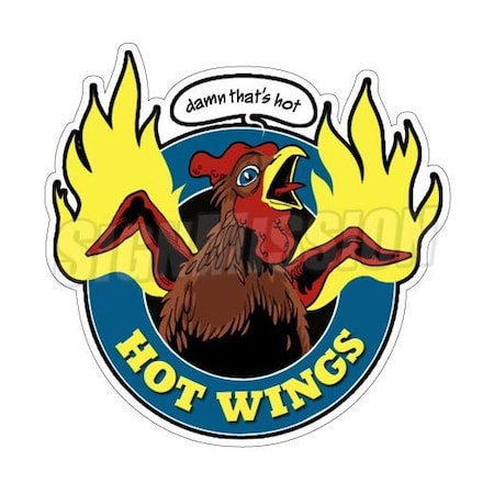 Signmission HOT WINGS Concession Decal buffalo chicken sauce sign cart trailer sticker, D-DC-24-Hot Wings D-DC-24-Hot Wings